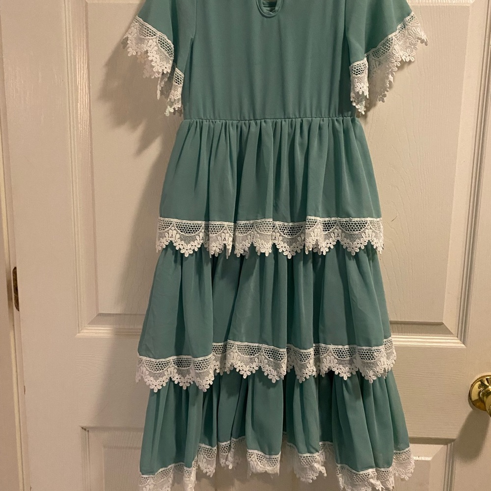 Beautiful Long Vintage Type Girls Dress Oopsie Daisy Size 4T - Picture 6 of 7